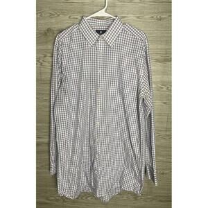 Stafford Shirt Mens XL Tall  Blue Plaid Travel Performance